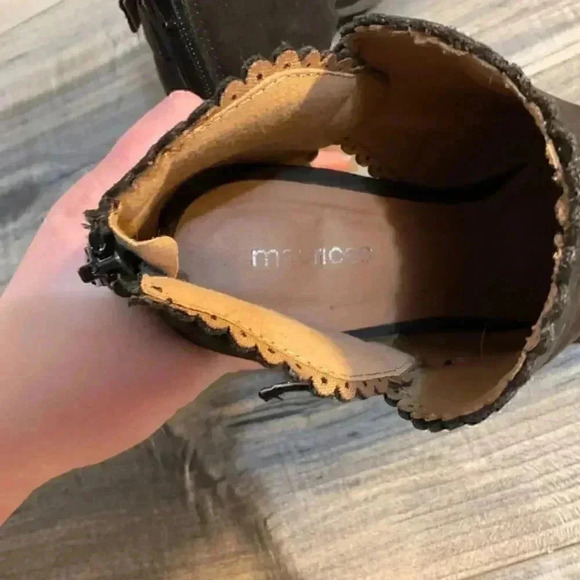 Maurice black peep toe black ankle boots size 8.5 - Picture 13 of 16